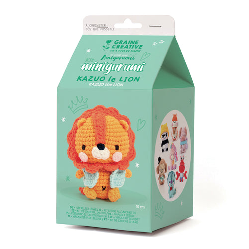 Kit completo per realizzare un grazioso leoncino all'uncinetto.