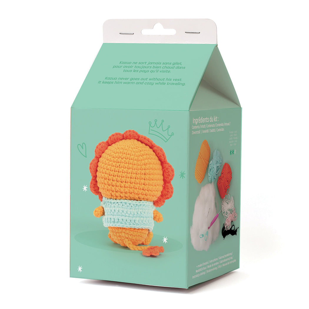 Kit completo per realizzare un grazioso leoncino all'uncinetto.