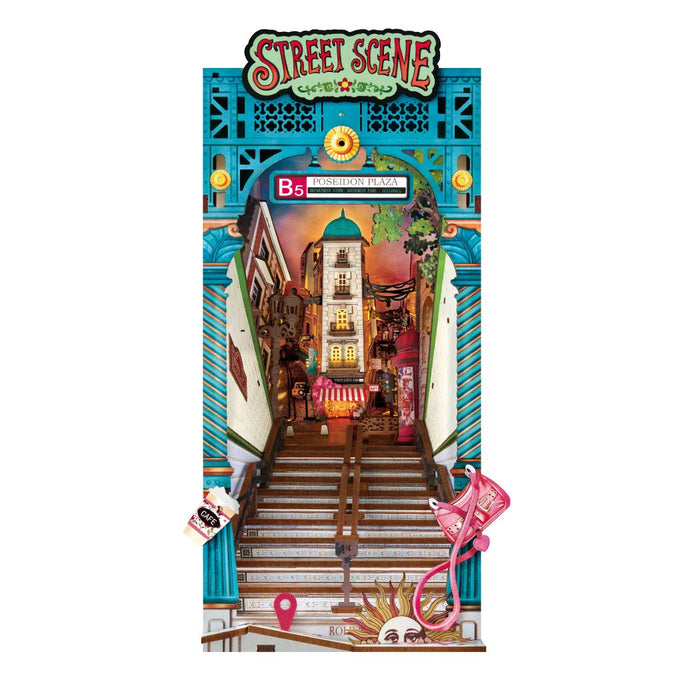 Puzzle in 3d che riproduce in miniatura lo scorcio di una strada con luci