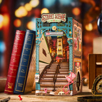 Puzzle in 3d che riproduce in miniatura lo scorcio di una strada con luci