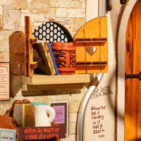 Puzzle in 3d che riproduce in miniatura l'angolo di una libreria dal sapore vintage