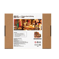 Puzzle in 3d che riproduce in miniatura un grazioso bar dall'atmosfera vintage