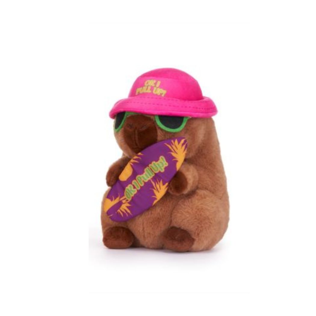 Plush capibara con surf