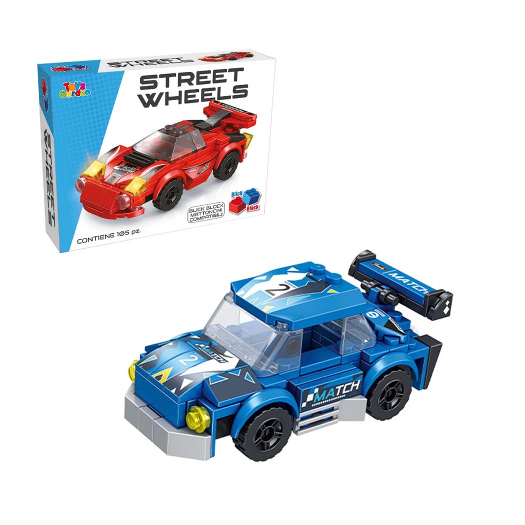 Mattoncini colorati per formare una macchina da corsa