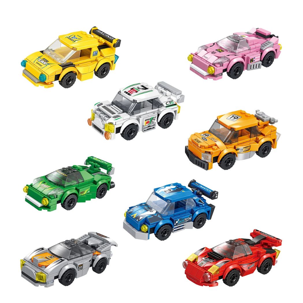 Mattoncini colorati per formare una macchina da corsa