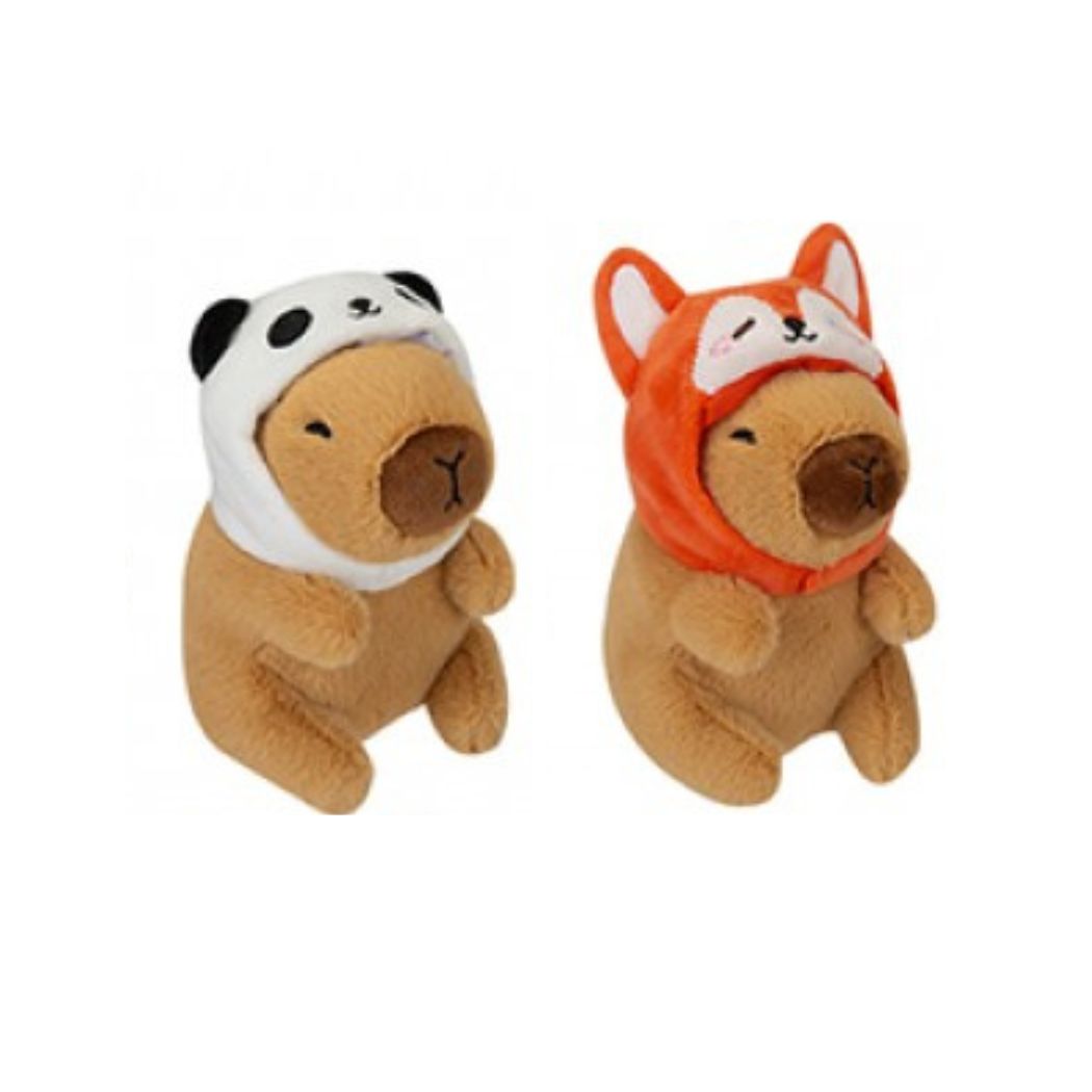 Capibara con cappuccio da animaletto kawaii.