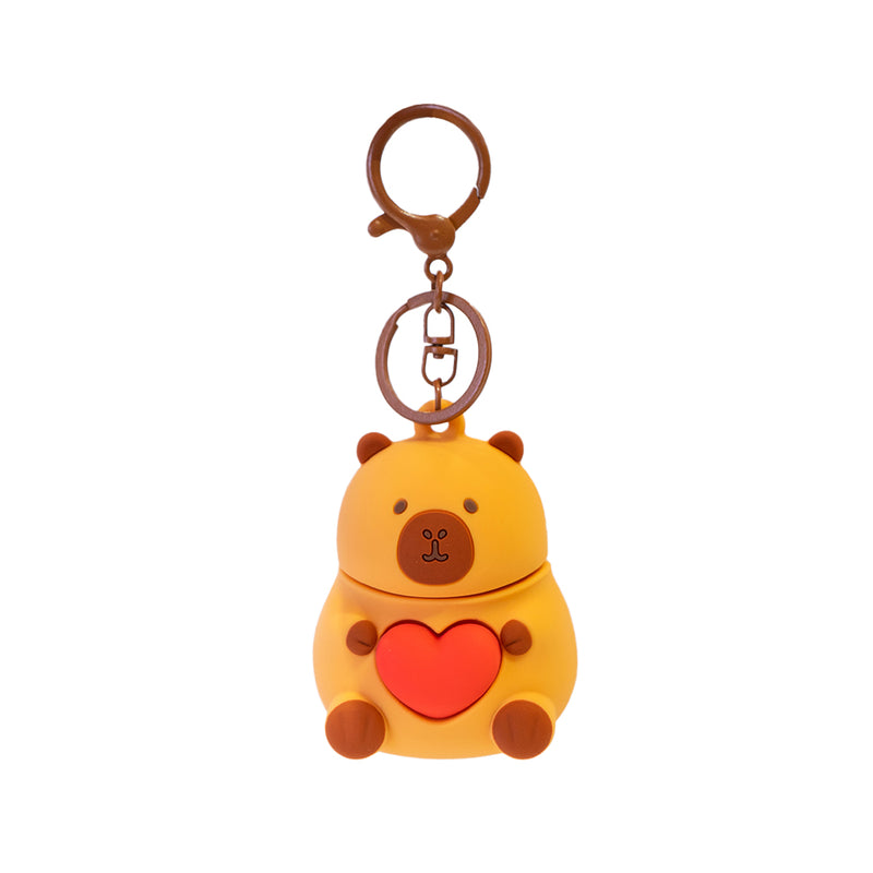 Portachiavi a forma di capibara con cuore