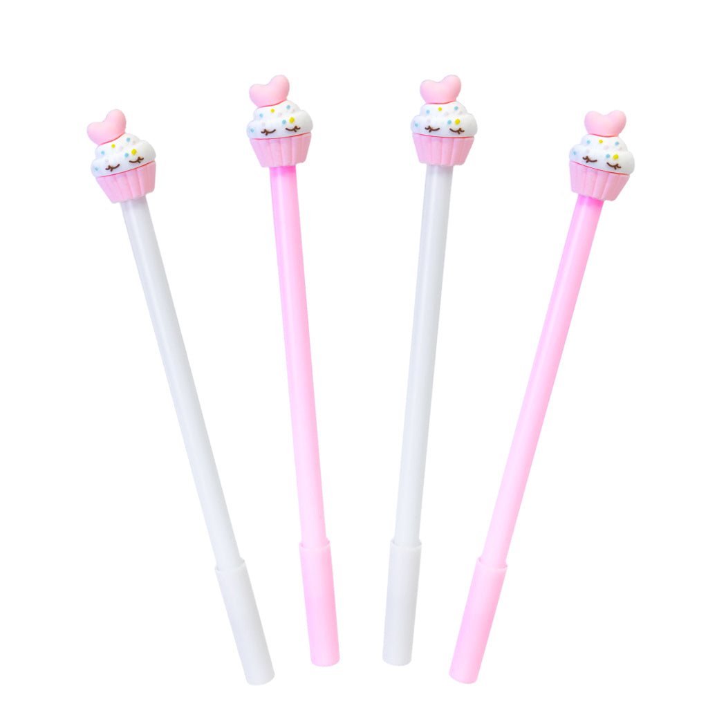 Penna gel ad inchiostro nero con cupcake.