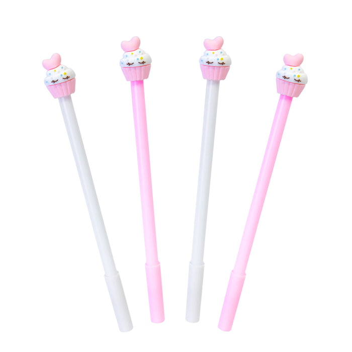 Penna gel ad inchiostro nero con cupcake.