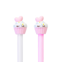 Penna gel ad inchiostro nero con cupcake.