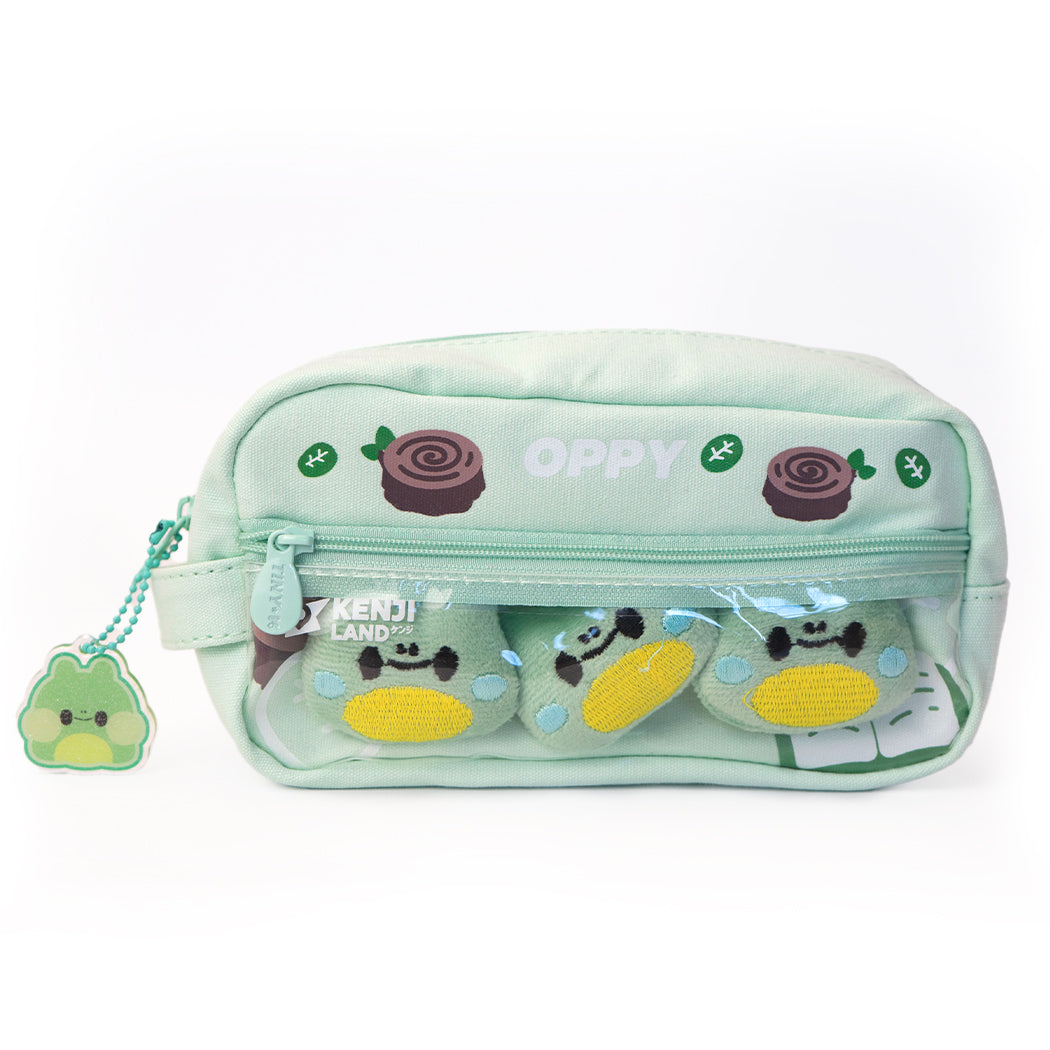 Pratico e comodo astuccio rettangolare in tessuto di colore verde