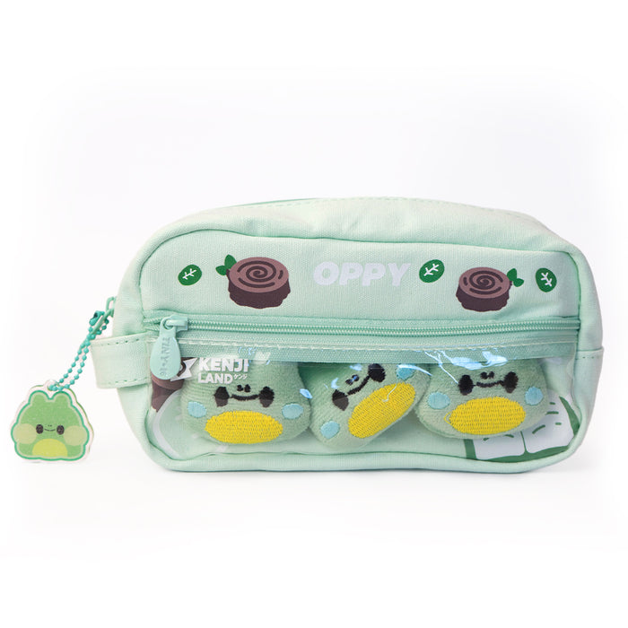 Pratico e comodo astuccio rettangolare in tessuto di colore verde