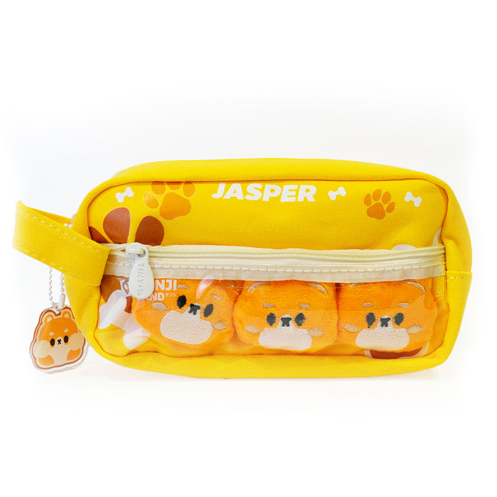 Pratico e comodo astuccio rettangolare in tessuto di colore arancione