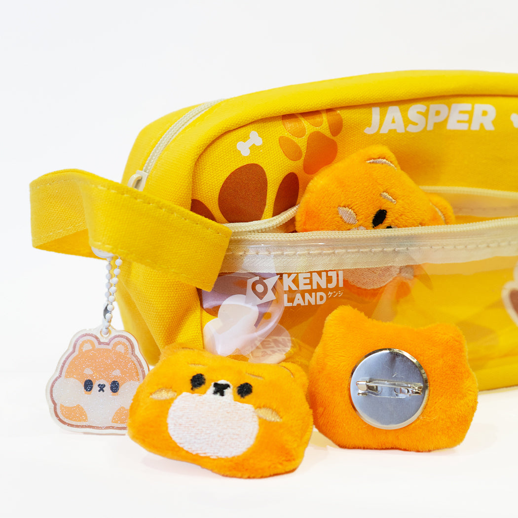 Pratico e comodo astuccio rettangolare in tessuto di colore arancione