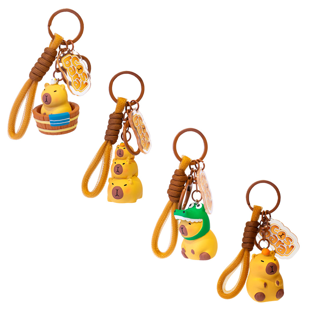 Simpatico portachiavi a forma di capibara.