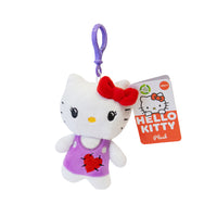 Portachiavi di peluche dei personaggi: Hello Kitty & Friends. La  Hello Kitty scheletro, Hello Kitty maglia lilla, My Melody, Kuromi, Kuromi maglia lilla