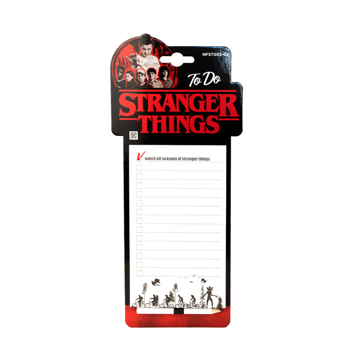 Blocco note di Stranger Things con check list.