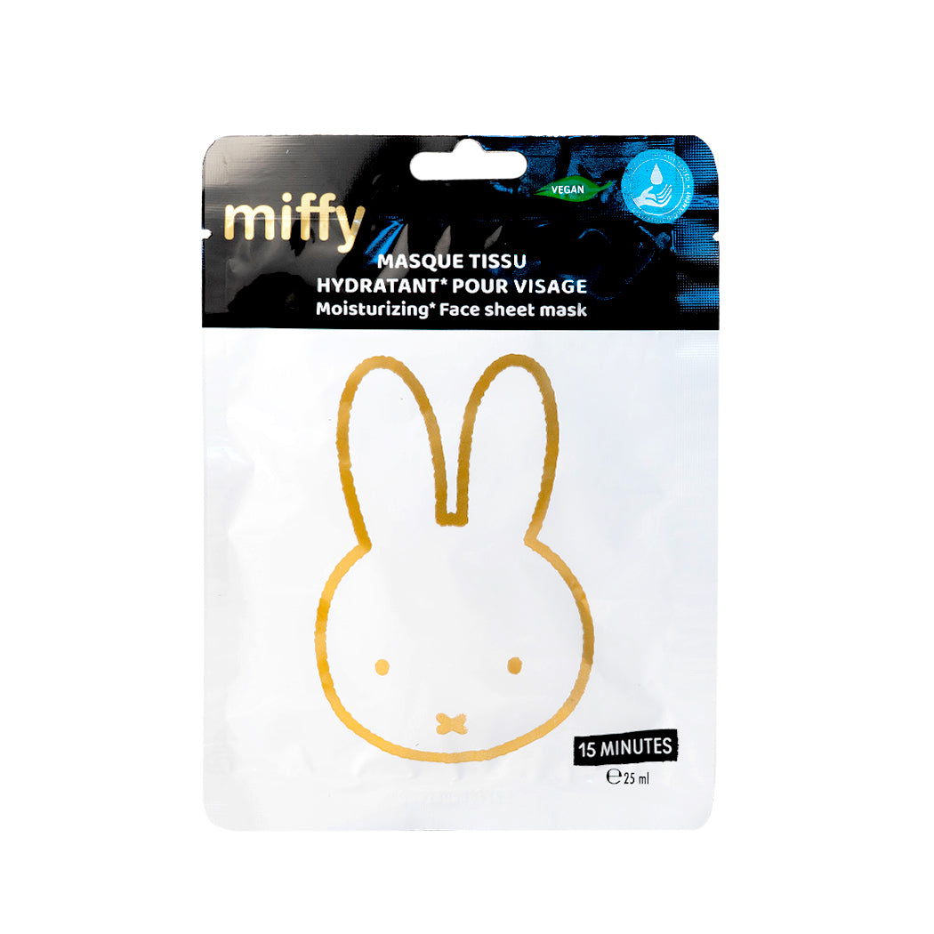 Face mask di Miffy con  pantenolo e ialuronato di sodio che aiutano ad idratare la pelle