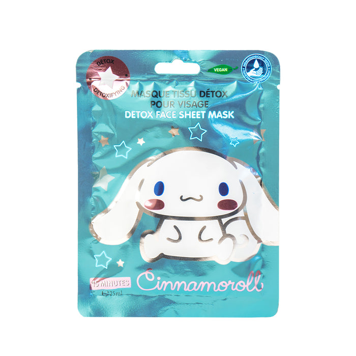 Face mask di Cinnamoroll con acido ialuronico, estratto di pompelmo rosa ed olio essenziale di malaleuca