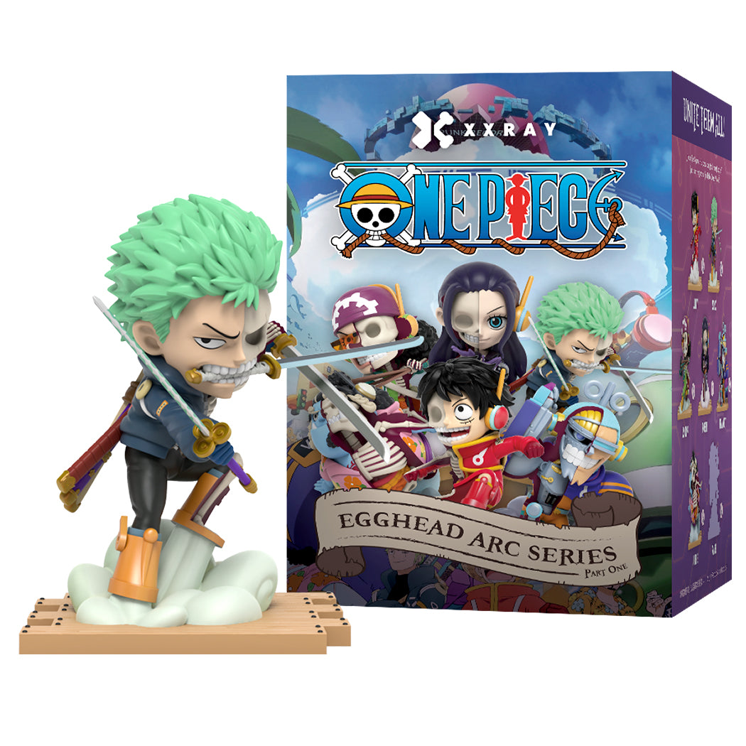 Blind Box di One Piece della serie Egghead Arc. Tutti i personaggi della serie One Piece sono rappresentati nella versione sezionata di Jason Freeny.