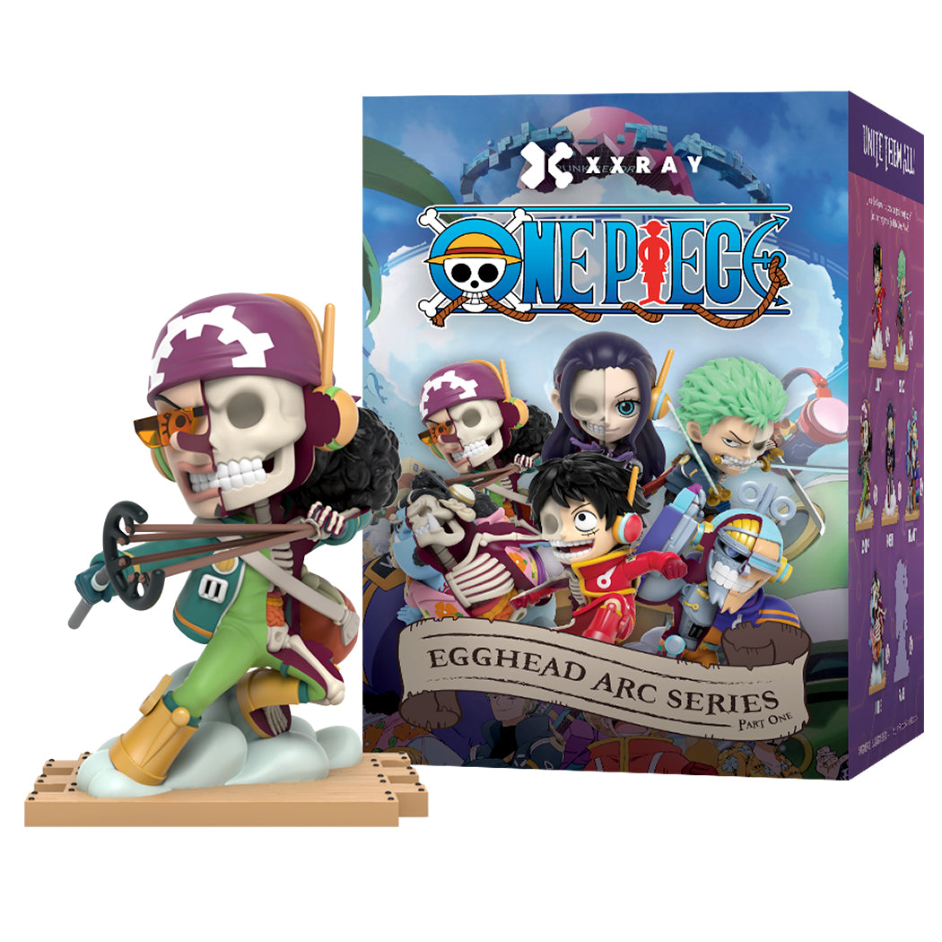 Blind Box di One Piece della serie Egghead Arc. Tutti i personaggi della serie One Piece sono rappresentati nella versione sezionata di Jason Freeny.