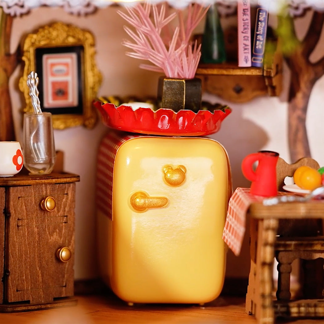 Puzzle in 3d che riproduce in miniatura una casa nell'albero.