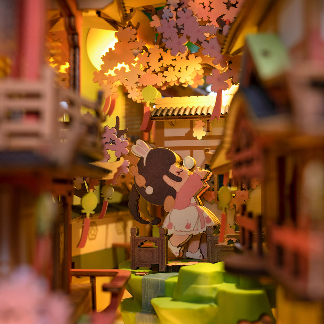 Puzzle in 3d che riproduce in miniatura la fioritura dei ciliegi in Asia.