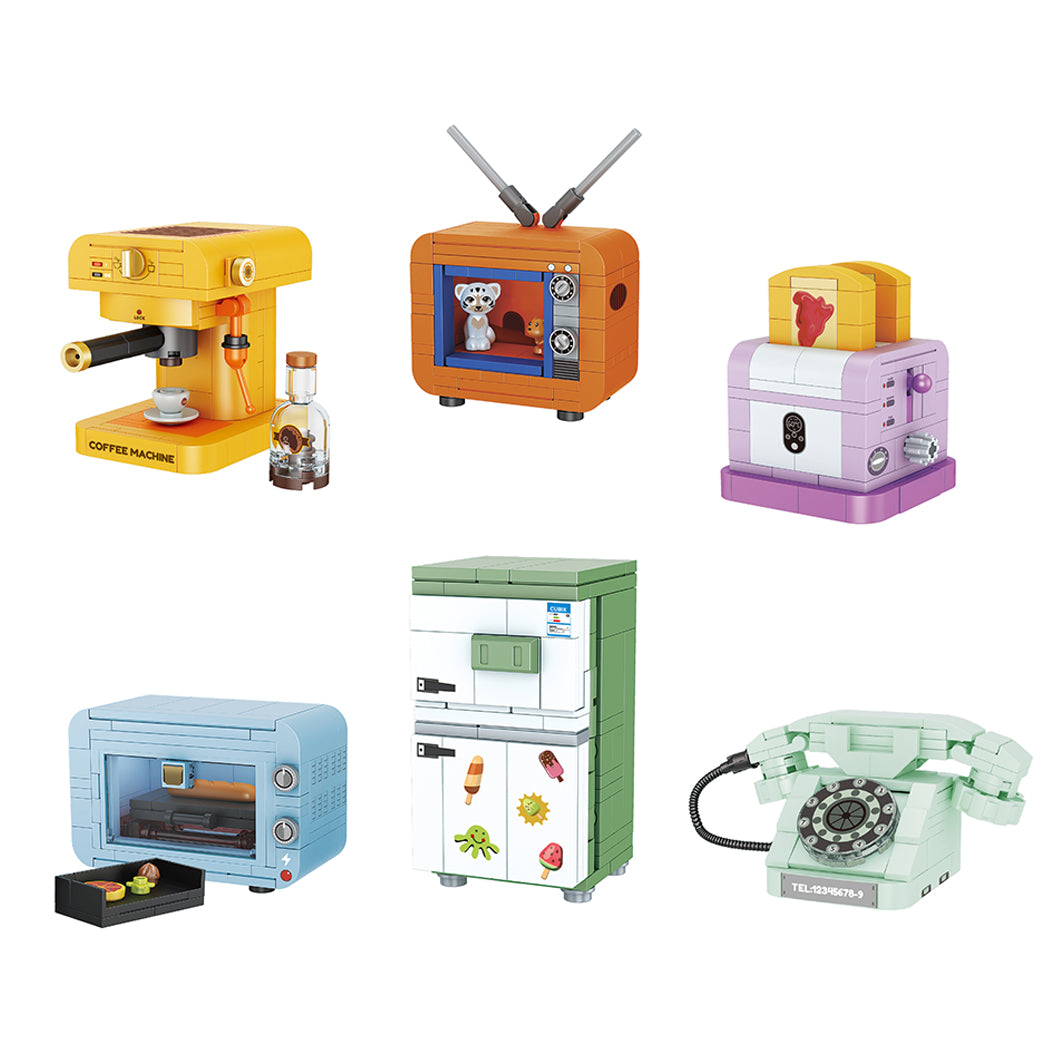 Costruzione a mattoncini della collezione elettrodomestici.