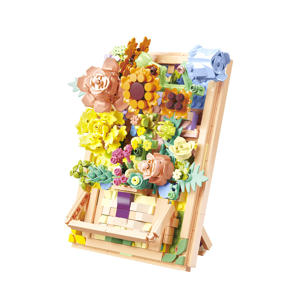 Costruzione a mattoncini della collezione cornice di fiori.
