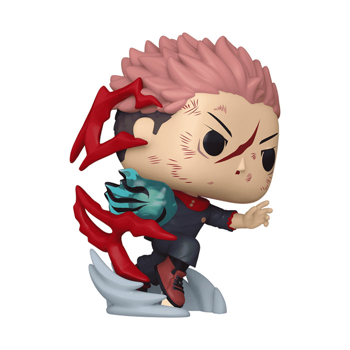 Funko Pop del personaggio  Yuji Itadori della serie JuJutsu Kaisen in posa per la battaglia.