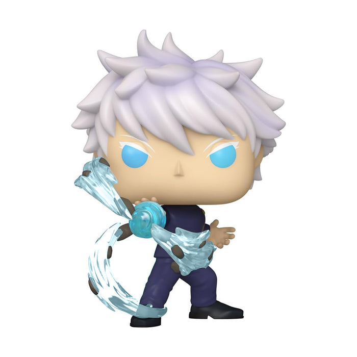 Funko Pop  del personaggio Satoru Gojo della serie JuJutsu Kaisen rappresentato con il Bagliore Blu