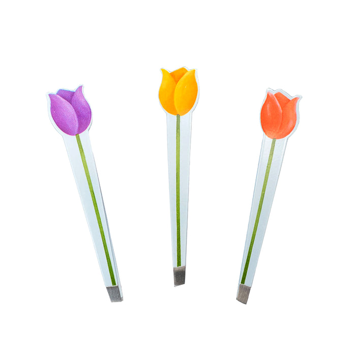 Pinzette per sopracciglia a forma di tulipano.
La pinzetta è disponibile in 3 varianti: tulipano rosa, tulipano giallo, tulipano viola.