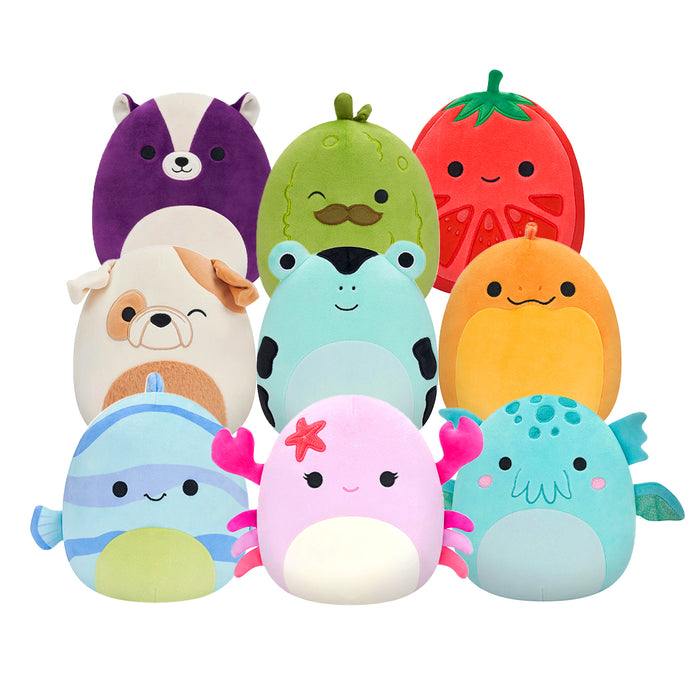Plush Squishmallows Mini.
La collezione completa è composta da: cagnolino, anguilla, rana, cactus, pesciolino, cthulhu, puzzola, pomodoro