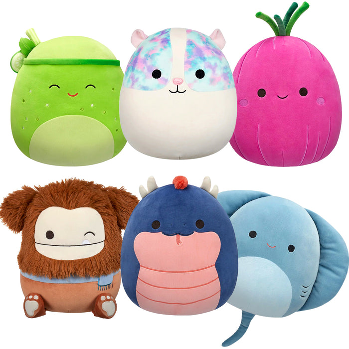 Plush Squishmallows Maxi. 
La collezione completa è composta da: basilisco, bigfoot, smoothie, porcellino d'India, cipolla, razza.
