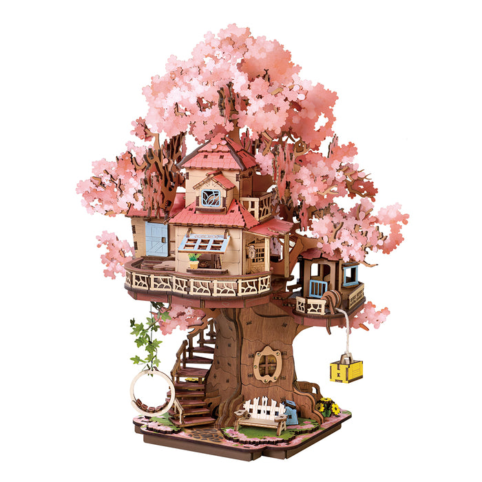 Puzzle in 3d Sakura Tree House.