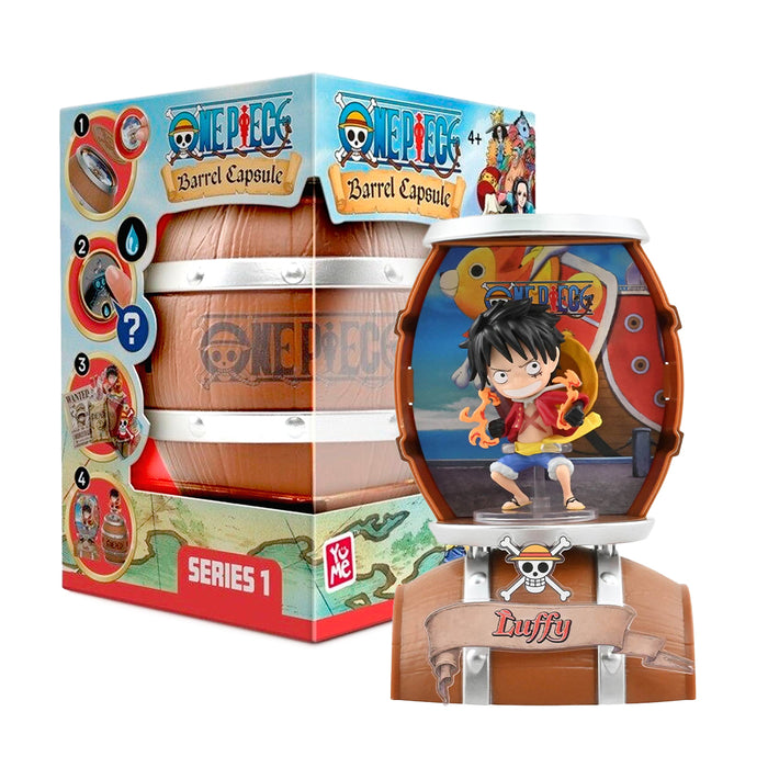 Blind Box di One Piece Barrel Capsule. All'interno della botte puoi trovare i personaggi più iconici della serie.