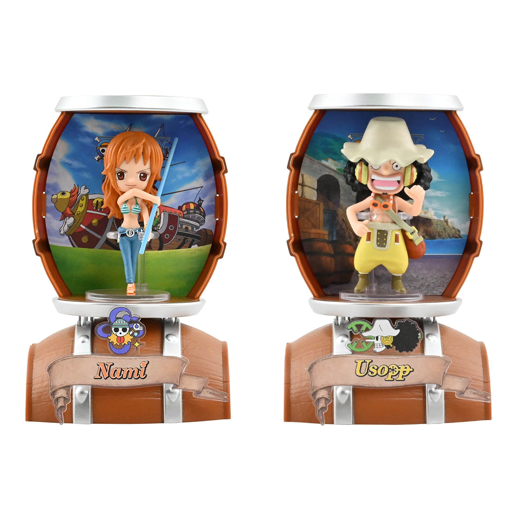 Blind Box di One Piece Barrel Capsule. All'interno della botte puoi trovare i personaggi più iconici della serie.