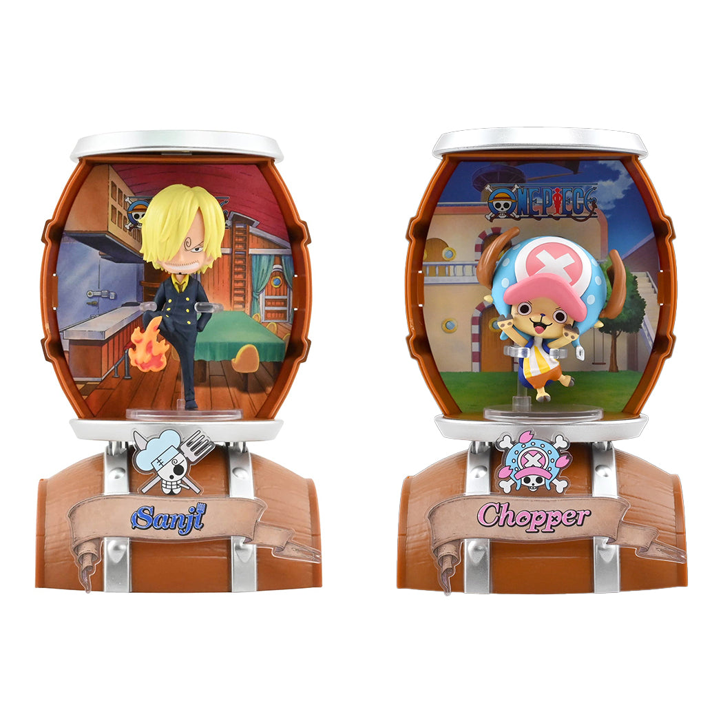 Blind Box di One Piece Barrel Capsule. All'interno della botte puoi trovare i personaggi più iconici della serie.