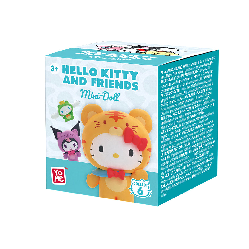 Blind Box di Hello Kitty & Friends versione mini doll. 
Ogni confezione contiene a sorpresa un personaggio della serie.
