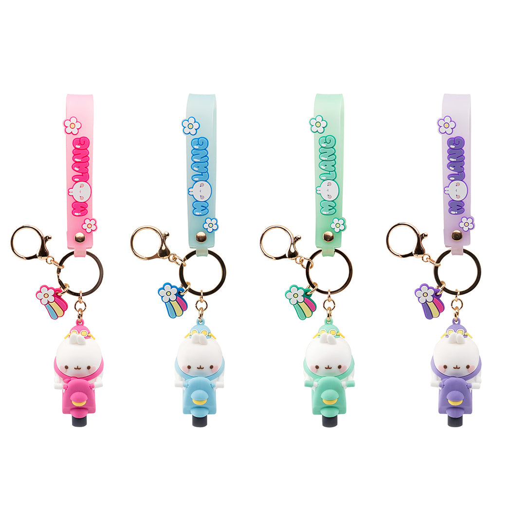 Portachiavi di Molang sullo scooter.