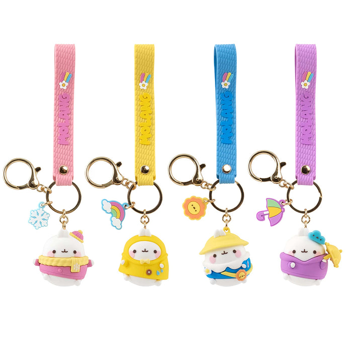 Portachiavi di Molang season series.
Il portachiavi è disponibile in 4 varianti: rosa, lilla, giallo, celeste.