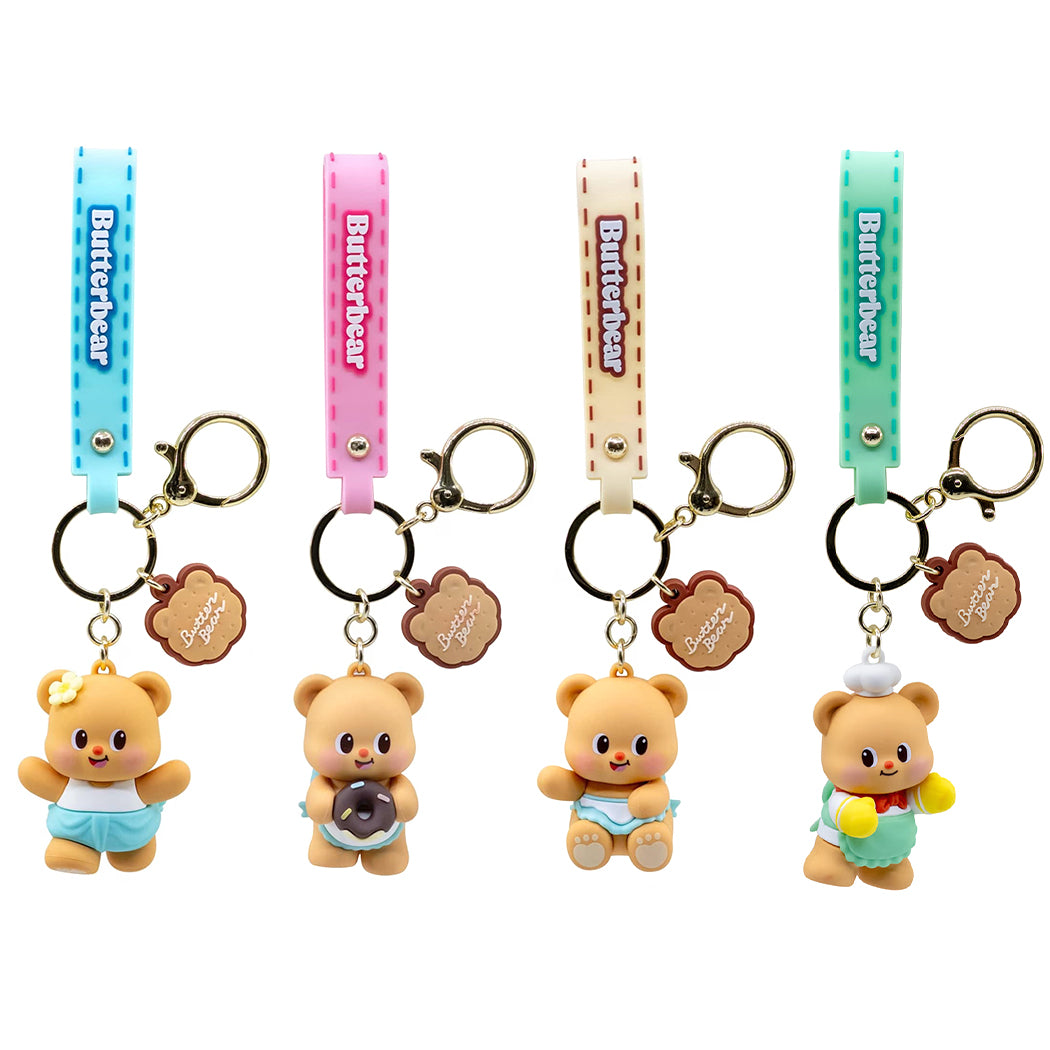 Portachiavi di Butter Bear Serie 1.
Il portachiavi è disponibile in 4 varianti: rosa, celeste, verde, giallo