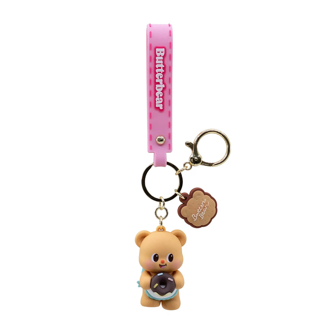 Portachiavi di Butter Bear Serie 1.
Il portachiavi è disponibile in 4 varianti: rosa, celeste, verde, giallo