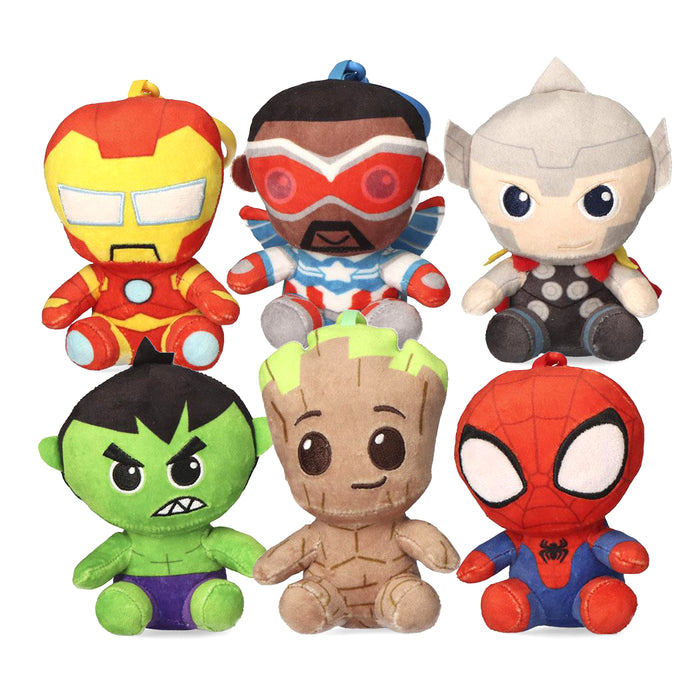 Portachiavi in plush a forma di supereroe della Marvel.