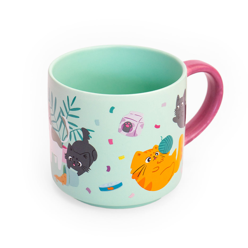 Tazza in ceramica a tema gattini. 470 ml