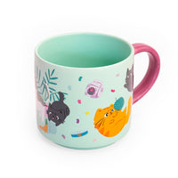 Tazza in ceramica a tema gattini. 470 ml