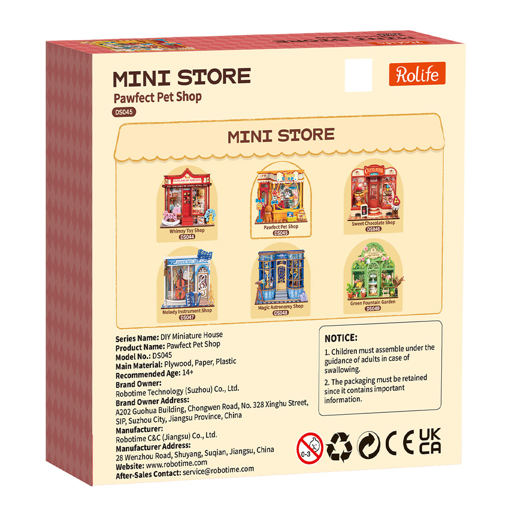 Puzzle in 3d che riproduce in miniatura un negozio per pet.