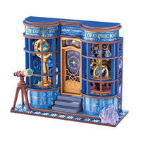 Puzzle in 3d che riproduce in miniatura un negozio di astronomia.