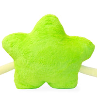 Plush fluffy a forma di stella verde con braccia e gambe.