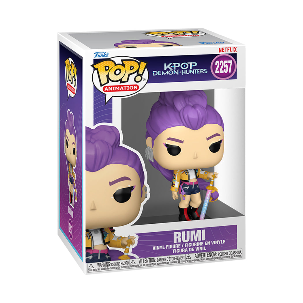 Funko Pop del personaggio Rumi della serie Kpop Demon Hunters.